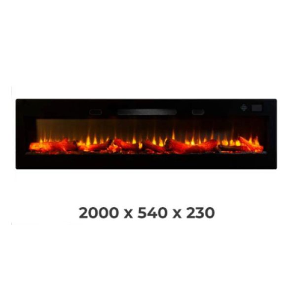 Pao 200 cm Elektrikli Şömine Cam Çerçeve (Isılı, Ses Efektli, Çok Fonksiyonlu)