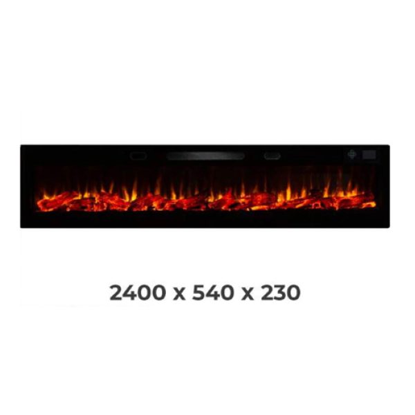Pao 240 cm Elektrikli Şömine Cam Çerçeve (Isılı, Ses Efektli, Çok Fonksiyonlu)
